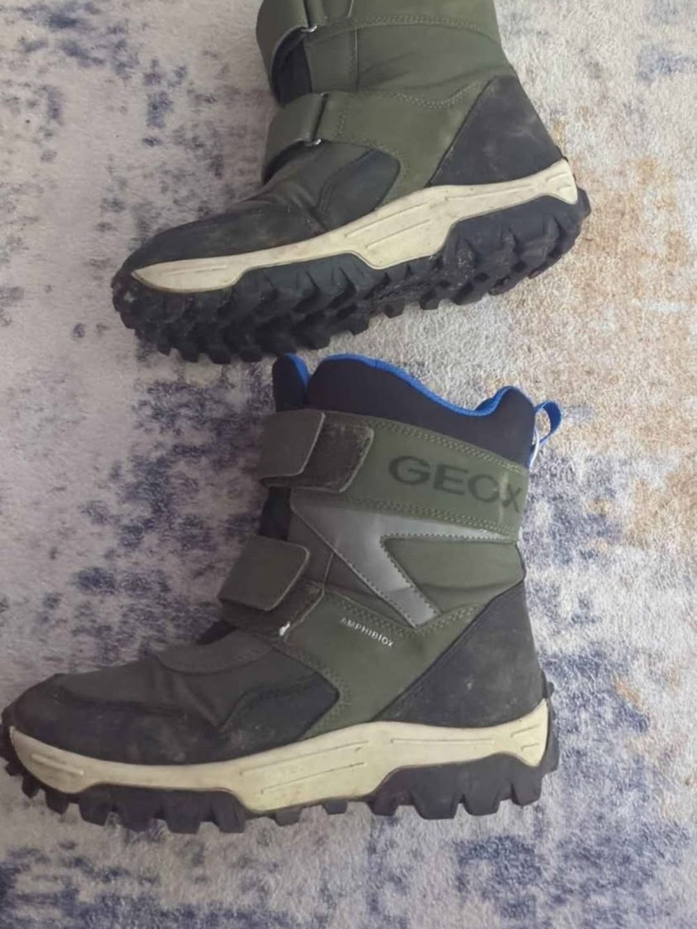 Geox Amphibiox Olive Green Waterproof Winter Snow Boots Size 3.5
